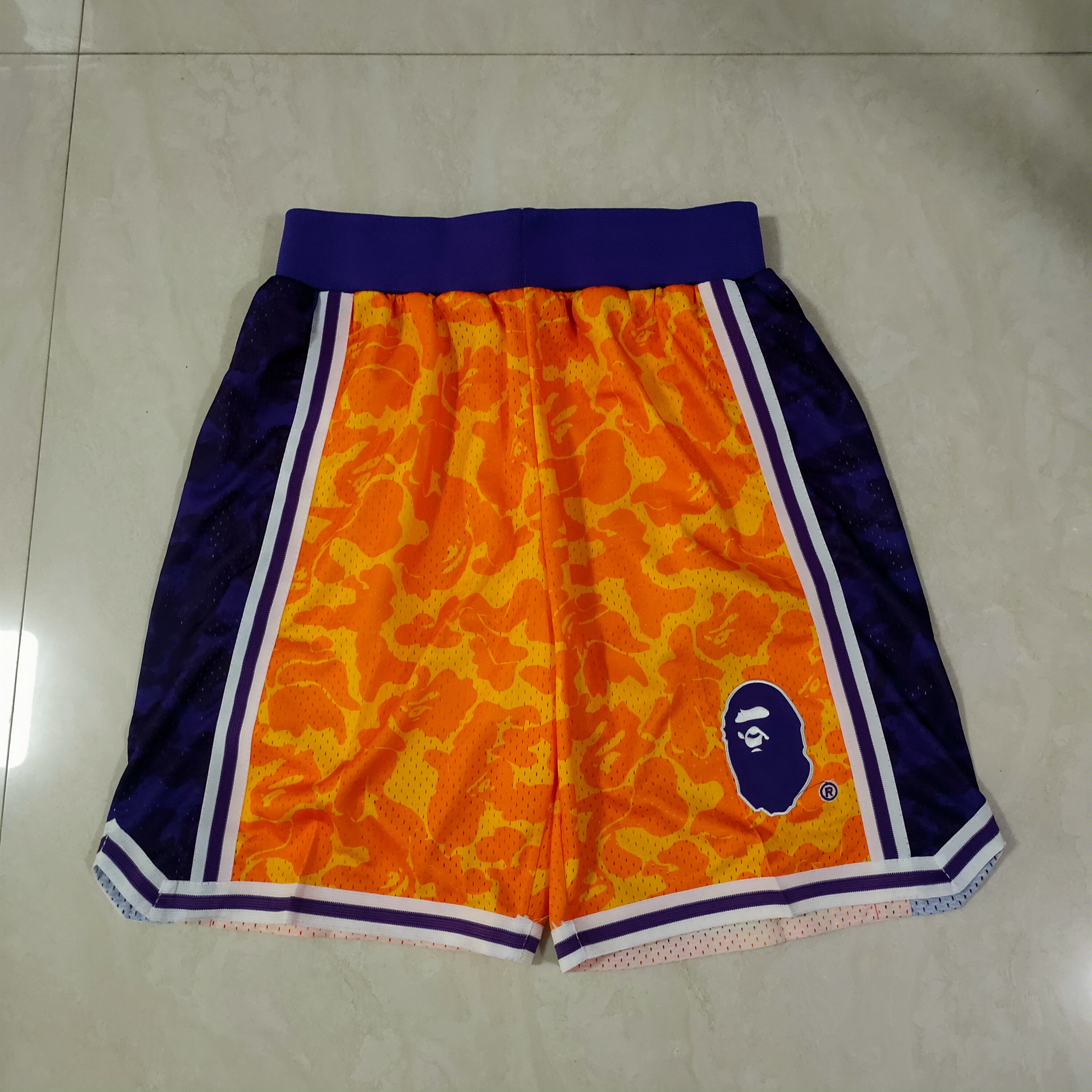 Men NBA Anyi monkey yellow Shorts 0416->more jerseys->NBA Jersey